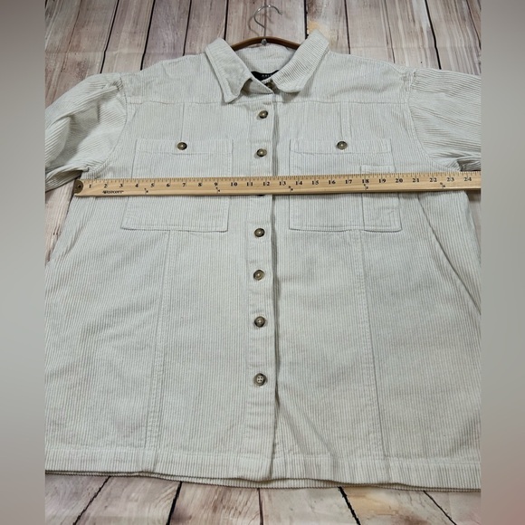 Able Joan Corduroy Chore Shacket. Cream. Relaxed Fit. Size XL. Garden Girl. - Picture 5 of 10